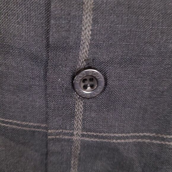 Godbody Collection Shirt Mens XL Black Plaid Linen Oversized Button Up Camp - Picture 5 of 12